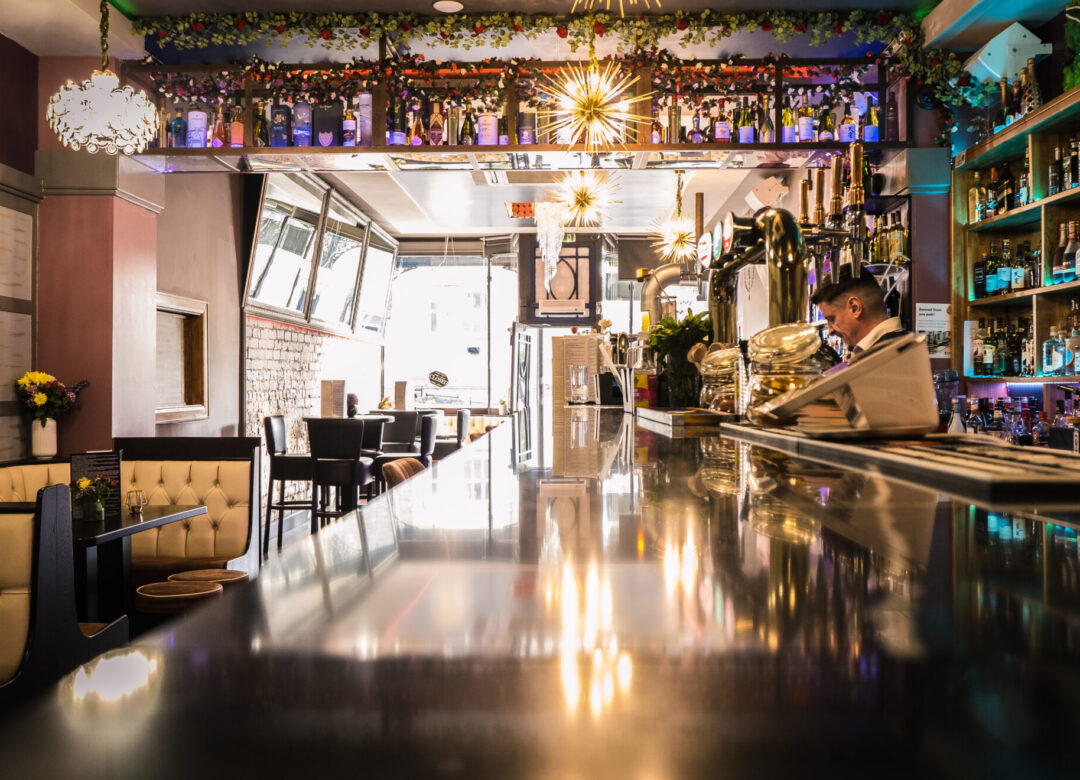 commercial photography of a polished bar