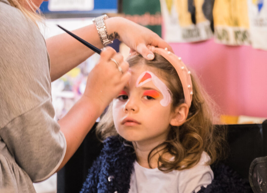 facepainting at a charity event